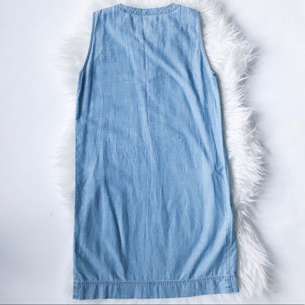 Madewell Chambray Lace-up Shift Dress - Picture 4 of 8